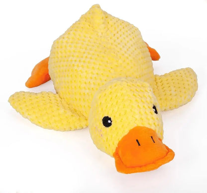 Squeaky Dog Toy - Durable Yellow Duck with Quacking Sound, Ideal for Indoor Dogs of All Sizes and Breeds, Perfect for Chewing, Tugging, and Calming