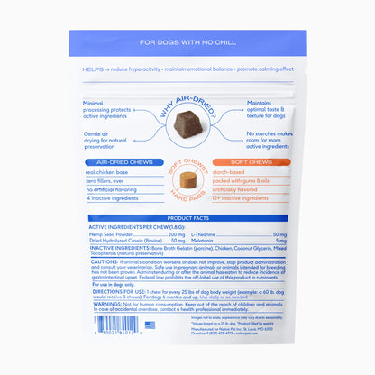 Native Pet Calming Chews for Dogs - All-Natural Grain-Free Treats with Melatonin and L-Theanine for Anxiety Relief and Stress Management
