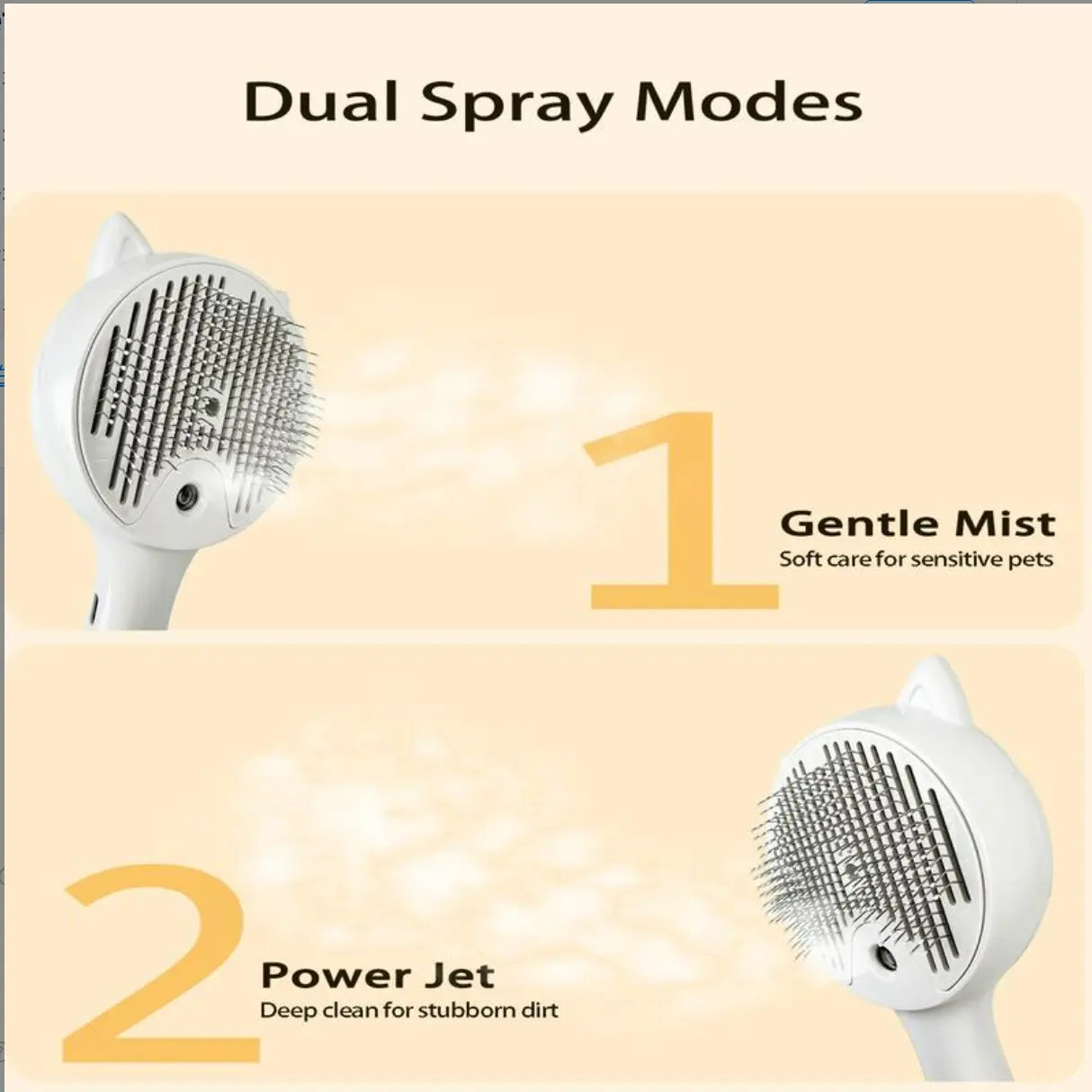 Pet Hair Removal Brush for Cats and Dogs – Deshedding and Grooming Tool with One-Button Hair Removal Feature, Vacuum Brush, and Fur Removal Comb