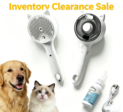 Pet Hair Removal Brush for Cats and Dogs – Deshedding and Grooming Tool with One-Button Hair Removal Feature, Vacuum Brush, and Fur Removal Comb