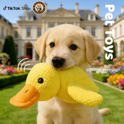 Squeaky Dog Toy - Durable Yellow Duck with Quacking Sound, Ideal for Indoor Dogs of All Sizes and Breeds, Perfect for Chewing, Tugging, and Calming