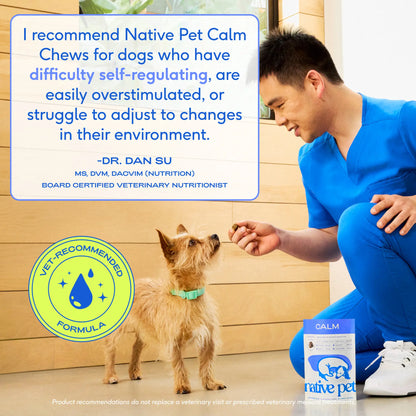 Native Pet Calming Chews for Dogs - All-Natural Grain-Free Treats with Melatonin and L-Theanine for Anxiety Relief and Stress Management