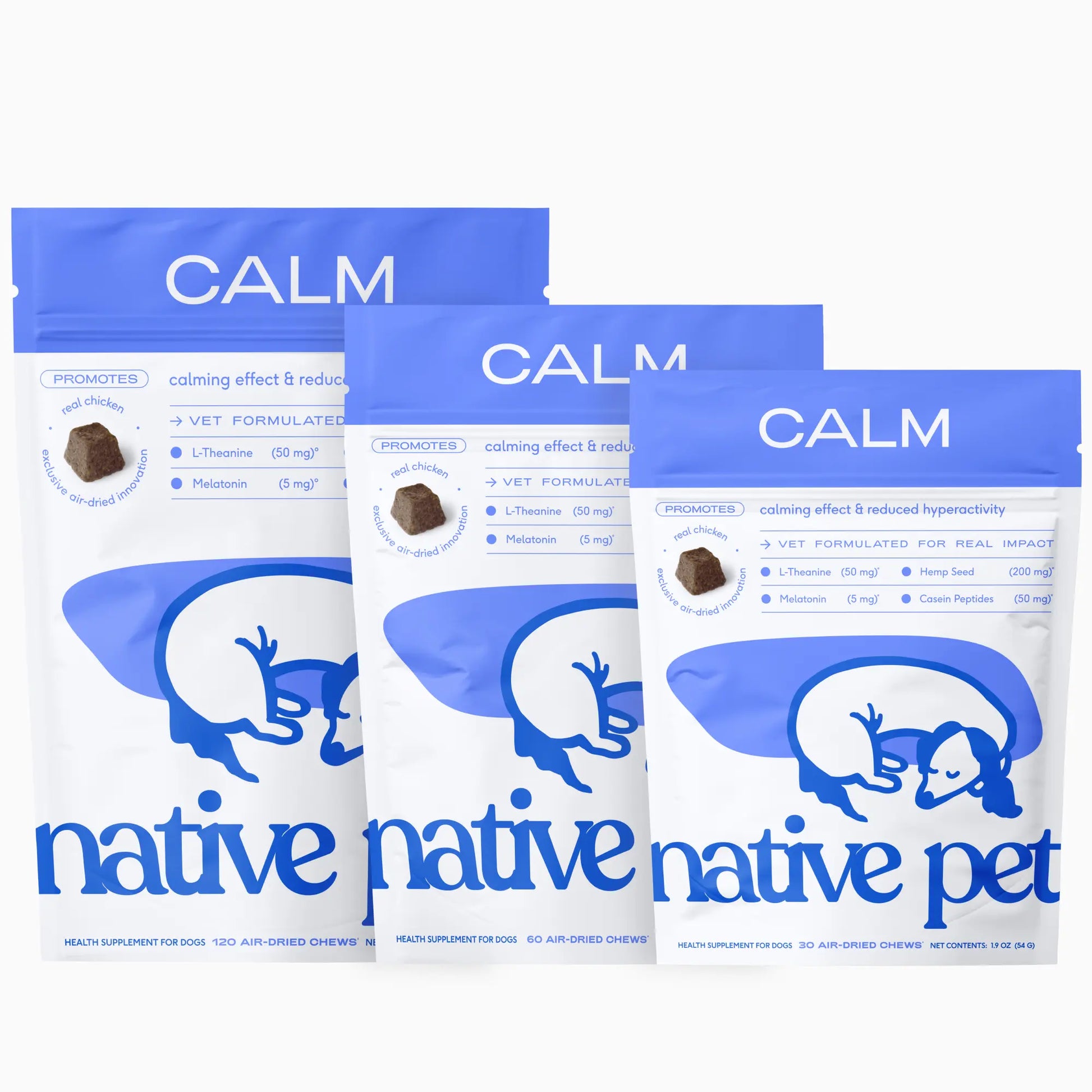 Native Pet Calming Chews for Dogs - All-Natural Grain-Free Treats with Melatonin and L-Theanine for Anxiety Relief and Stress Management