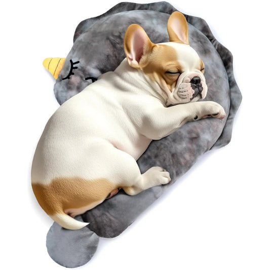 Calming Plush Pillow for Dogs and Cats - Soft Colorful Sleep Bolster Pet Bed, Ideal for Senior Pets, Washable, Size M