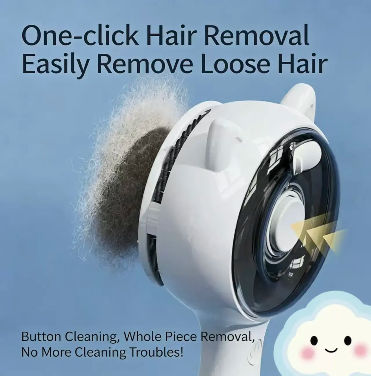 Pet Hair Removal Brush for Cats and Dogs – Deshedding and Grooming Tool with One-Button Hair Removal Feature, Vacuum Brush, and Fur Removal Comb